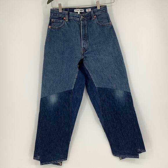 NEW! RE/DONE LEVI'S Engineered Tapered $675 msrp Size 26 Indigo Jeans G12-14 - Picture 2 of 9